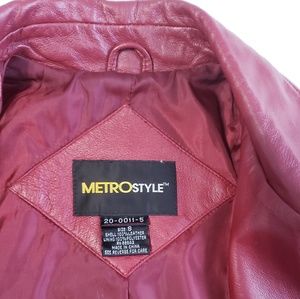 Red 100% leather jacket METROSTYLE